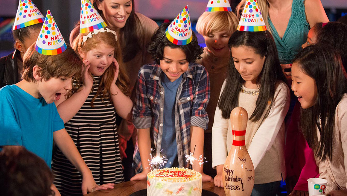 Kids Around a Bowling Birthday Party!